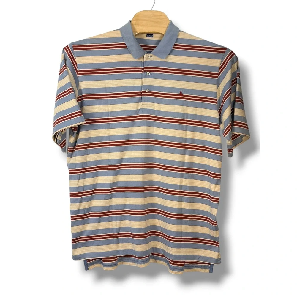 Polo Ralph Lauren Polo Shirts Mens XL Multicolor Striped‎ Vintage 90s Bundle 2pk
